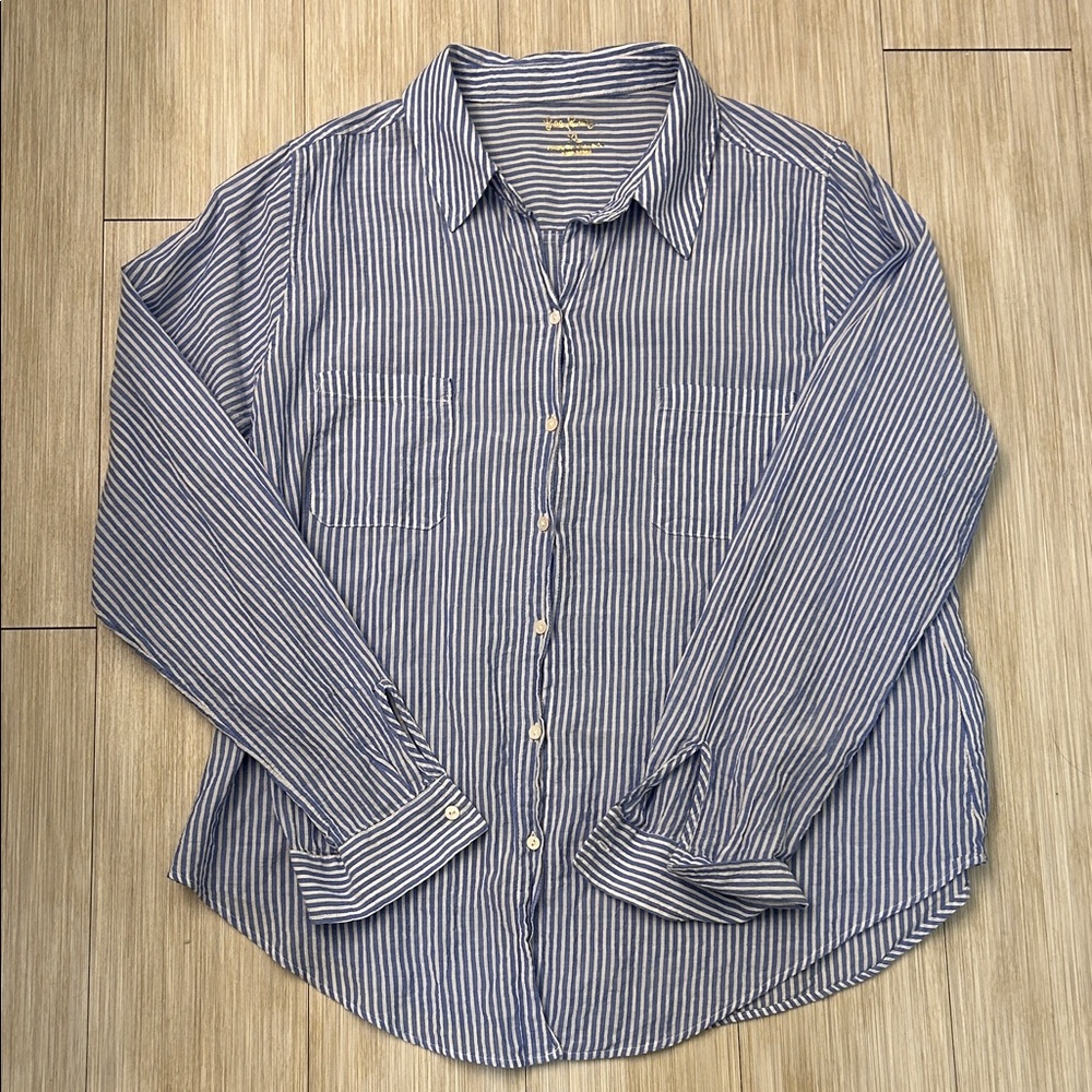 Lilly Pulitzer Blue and White Striped Blouse